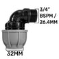 32mm MDPE Elbow with 3/4” BSP Male Thread