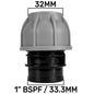32mm MDPE Straight Coupling with 1" BSP Female