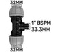 32mm MDPE Tee Fitting × 1″ BSP Male Thread × 32mm