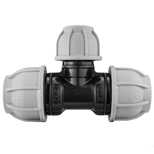 32mm - 25mm – 32mm MDPE Reducing Tee Coupling