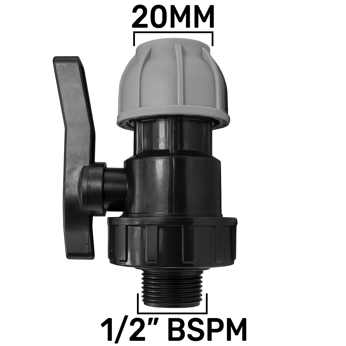 IBC 2” S60X6 Cap with 20mm MDPE Flow Control Valve