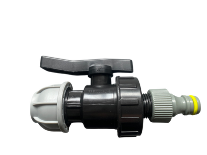 MDPE Pipe Valve Tap Connector 20 25 32mm Garden Hose BSP Click Lock