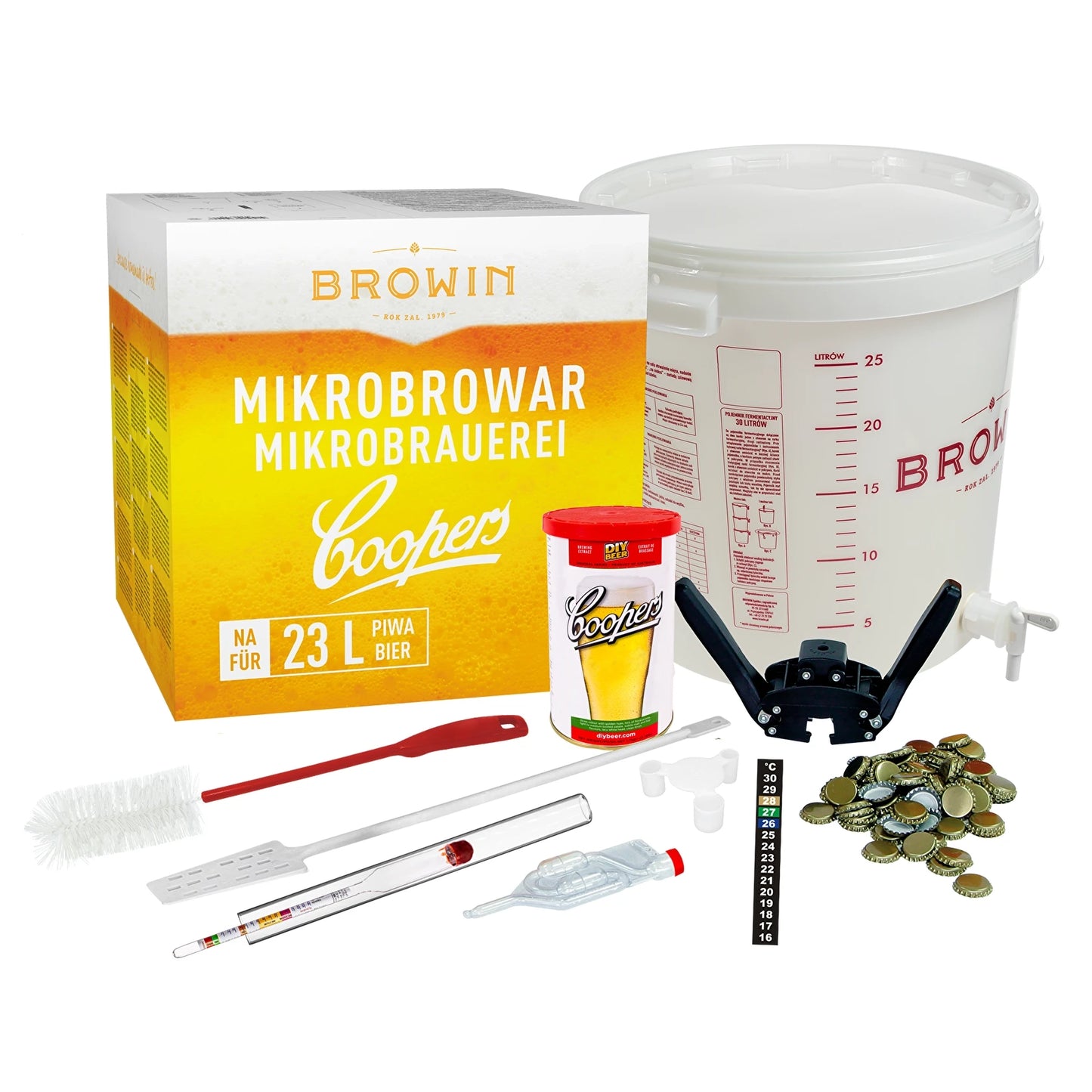 Premium Home Brew Beer Kit 30L Complete Brewing Set with Coopers Lager Malt