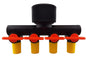 4-Way Micro Irrigation Tube Manifold with Valves