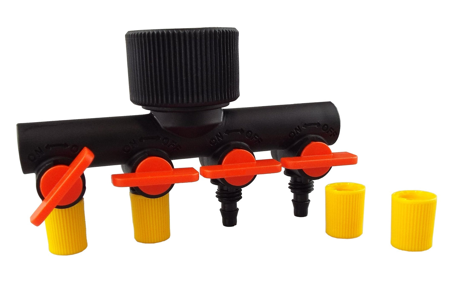 4-Way Micro Irrigation Tube Manifold with Valves