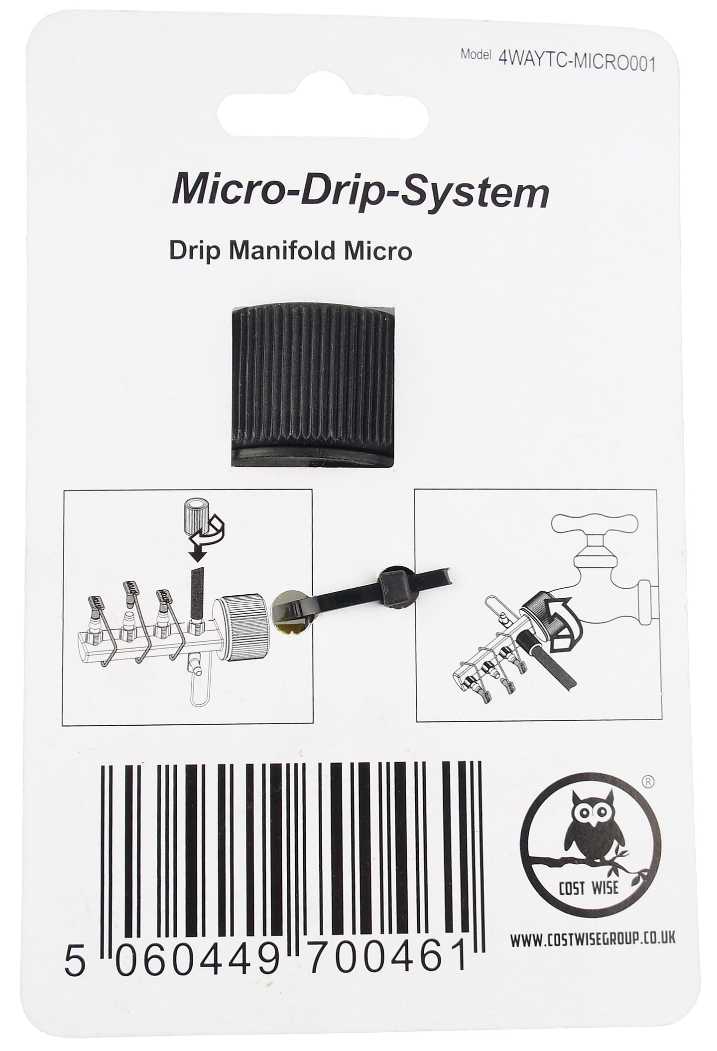 4-Way Micro Irrigation Tube Manifold with Valves