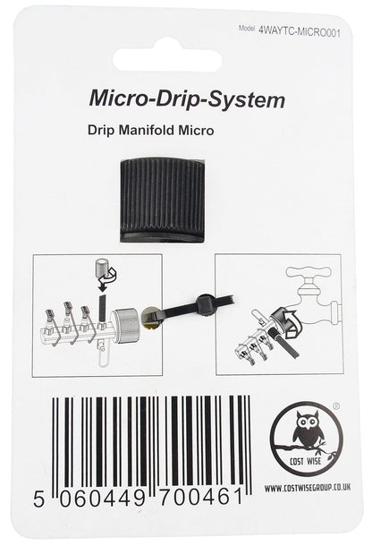 4-Way Micro Irrigation Tube Manifold with Valves
