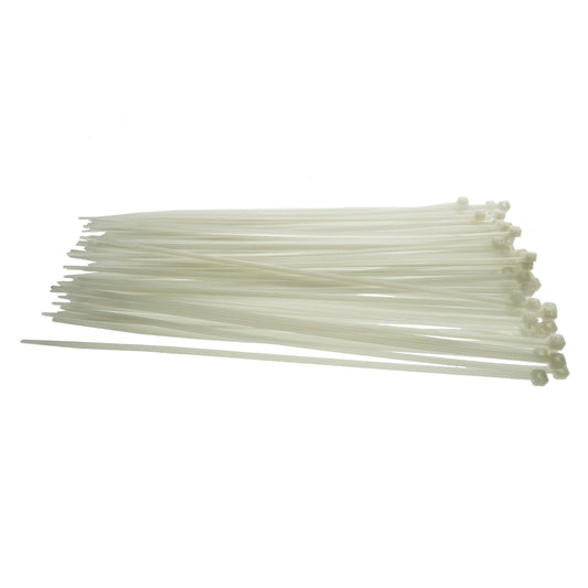 100 x Neutral Cable Ties – 8.8mm x 400mm Extra-Wide Heavy-Duty Zip Ties
