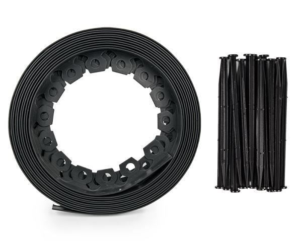 Flexible Lawn Edging Border Roll 10m Garden Grass Edge 40-100mm With Pegs