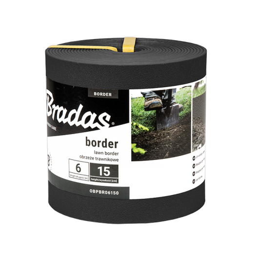 Heavy-Duty Black Garden Lawn Edging 6m x 15cm