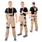 Mens Bib & Brace Work Overalls Heavy Duty Work Trousers Reinforced Knees Multi Pocket