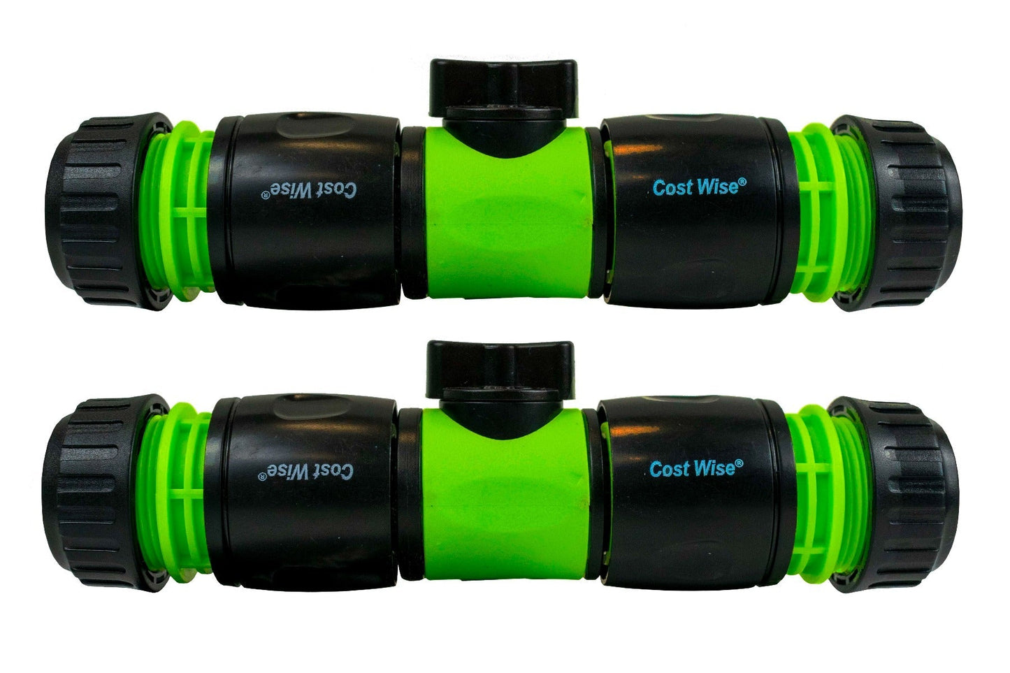 Cost Wise Male‑Male Quick‑Connect Inline Hose Valve Set Black/Green