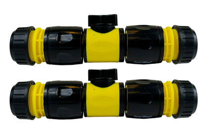 Cost Wise Male‑Male Quick‑Connect Inline Hose Valve Set Yellow/Black