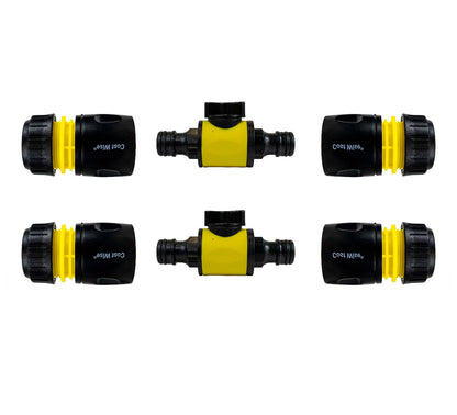 Cost Wise Male‑Male Quick‑Connect Inline Hose Valve Set Yellow/Black