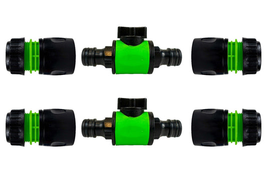 Cost Wise Male‑Male Quick‑Connect Inline Hose Valve Set Black/Green