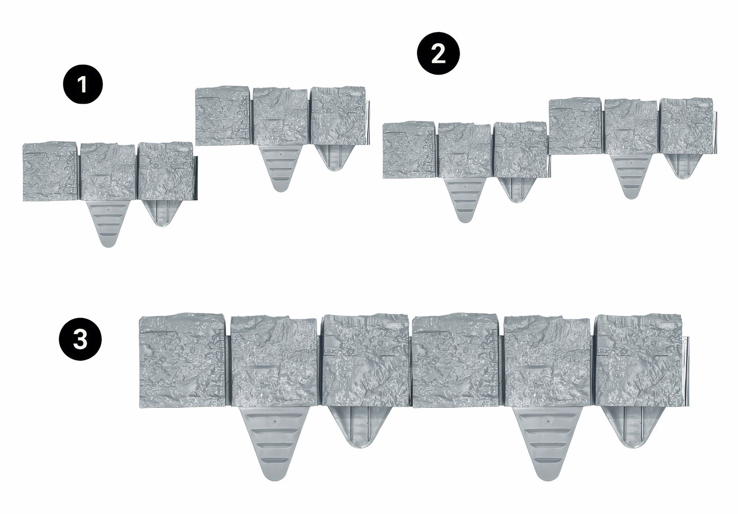 Black or Grey 27cm Garden Lawn Edging Palisade Anthracite Plastic Border Fence