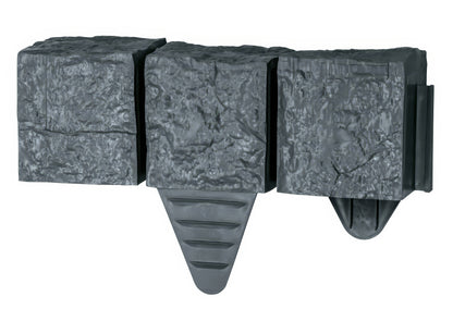 Black or Grey 27cm Garden Lawn Edging Palisade Anthracite Plastic Border Fence