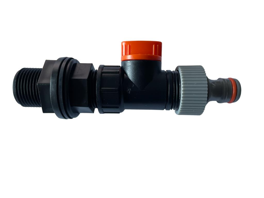 3/4'' Water Butt Connection Set with Valve and Snap-On Male Fitting