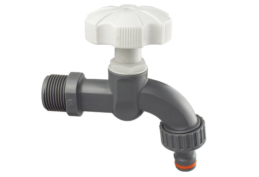 1/2" BSP Male Plastic Tap – Grey & White Water Line Connector