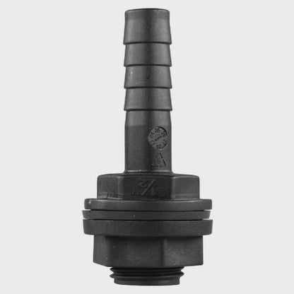 1/2" BSPM Tank Connector with Washer, Nut & 1/2" Barb – Includes Drill Bit