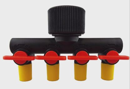 4-Way Micro Irrigation Tube Manifold with Valves