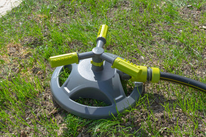 Bradas Lime Line 3‑Arm Rotating Garden Sprinkler