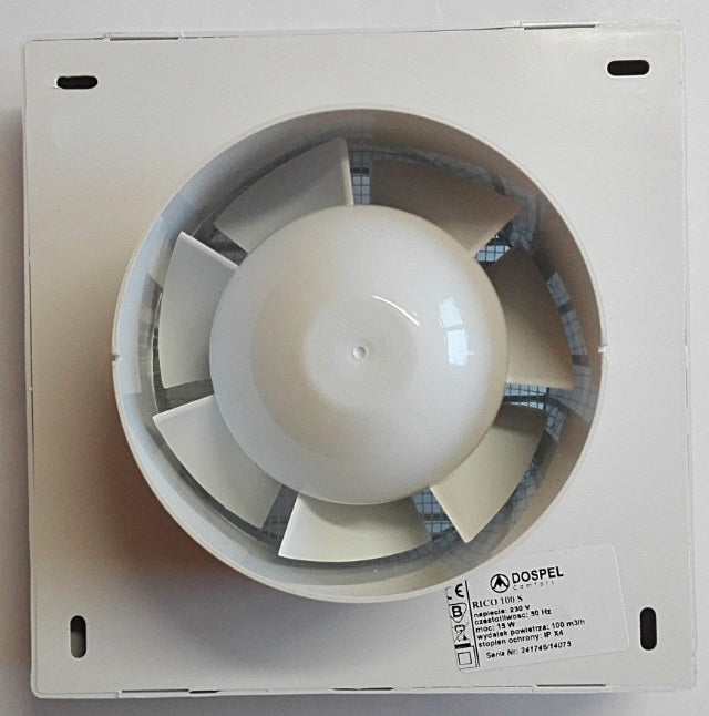100mm Rico Bathroom Ventilation Fan with Built-In Timer & Humidistat