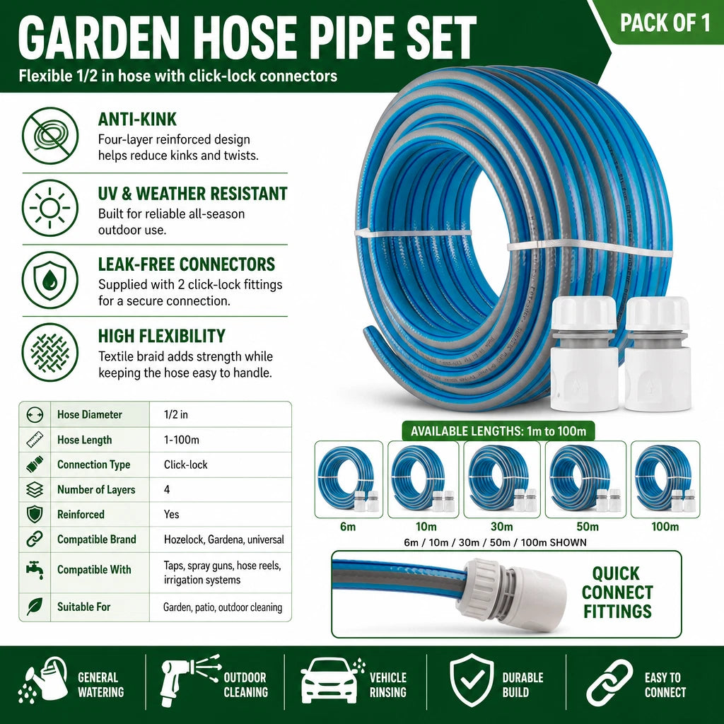 Garden Hose Hose Pipe Watering Tube Flexible Choose Length For Garden Use