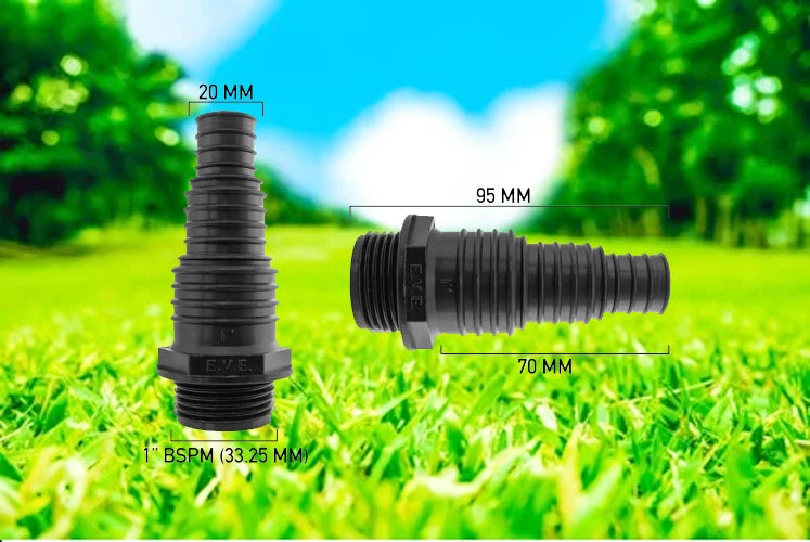 Stepped Multi-Size Pond/Water Butt Hosetails with Nut & Washer -4 SIZES