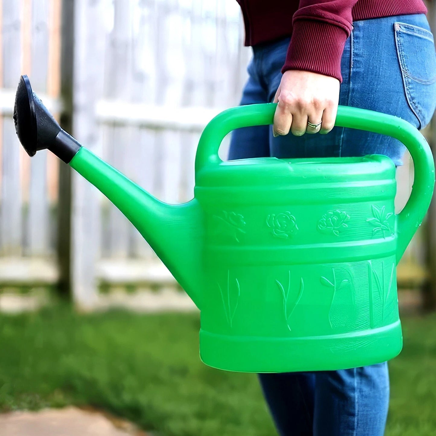 Agritrade Plastic Watering Can 10L Flower Design Garden Indoor Outdoor.