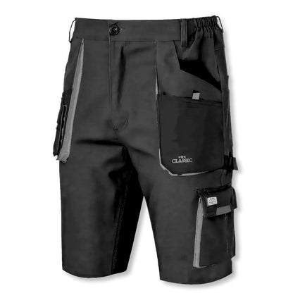 CLASSIC 100 Slim Work Shorts Trousers Cotton Oxford Reinforced Mens Grey