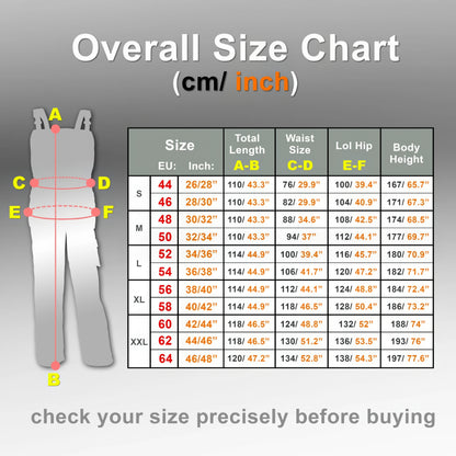 Bib & Brace Overalls Men Mechanic Work Trousers Multi Pocket Knee Pad - BLACK - 100 Slim