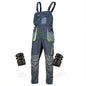 Mens Slim Stretch Bib & Brace Work Trousers Knee Pad Cargo Grey