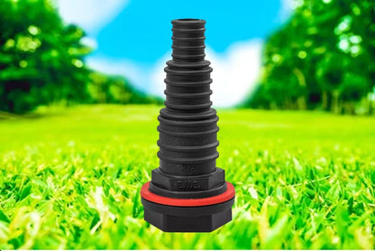 Stepped Multi-Size Pond/Water Butt Hosetails with Nut &amp; Washer  3/4"BSPM- 13/19/25mm
