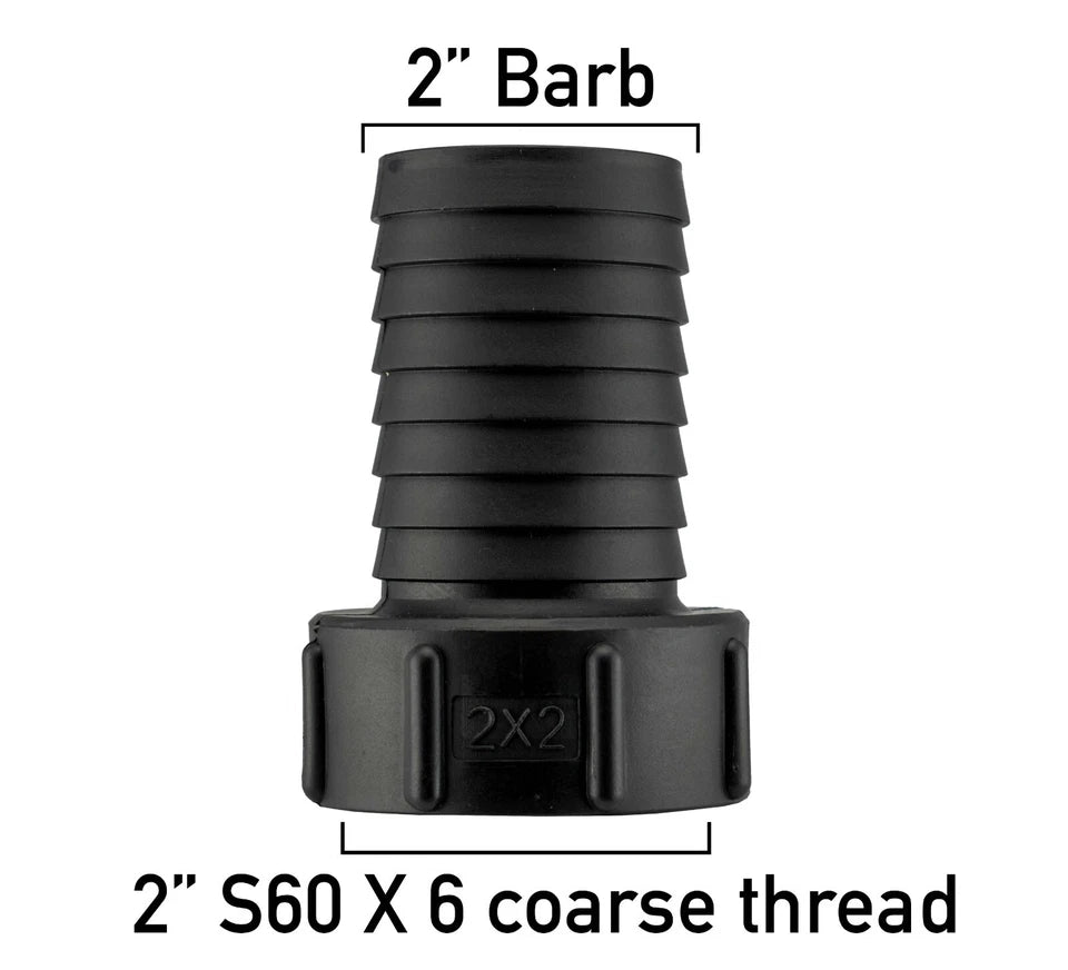 IBC Tank Adapter S60x6 1/2"-2" Hose Tail Connector Water Butt Fitting