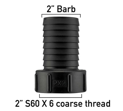 IBC Tank Adapter S60x6 1/2"-2" Hose Tail Connector Water Butt Fitting