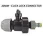 MDPE Pipe Valve Tap Connector 20 25 32mm Garden Hose BSP Click Lock