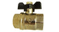 Nickel-Plated Brass Butterfly Valve 1/2" BSP Female