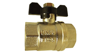 Nickel-Plated Brass Butterfly Valve 1/2" BSP Female