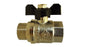 Nickel-Plated Brass Butterfly Valve 1" BSP Male to Female