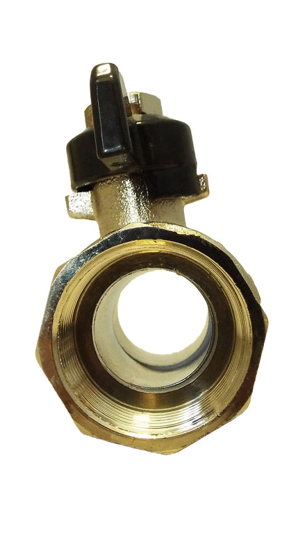 Nickel-Plated Brass Butterfly Valve 3/4" BSP Male–Female Thread