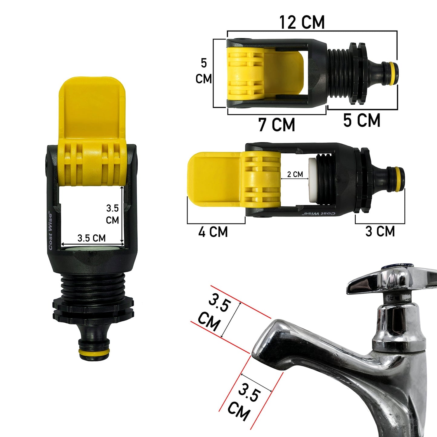 Non-Branded Yellow Adapter for Kitchen Tap