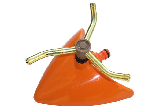 Orange Leaf 3‑Arm Rotating Garden Sprinkler