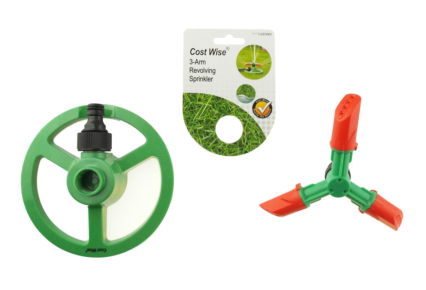 Cost Wise 3‑Arm Rotating Garden Sprinkler – Efficient Lawn Irrigation Tool