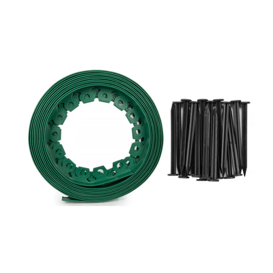 50mm Green Easy Lawn Edging, 10 metres, Including Pegs