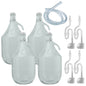 Set of 4 Glass Demijohns 5L Complete with Swing-Top Lid, Airlock, Bung and Tube