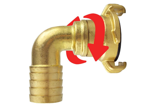 1/2” Brass Swivel Elbow Claw Hose Adapter