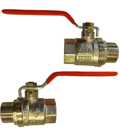 Nickel-Plated Brass Lever Valve 3/4" BSP Male x Female