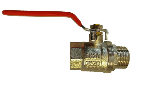 Nickel-Plated Brass Lever Valve 1.25" BSP Male to Female Connector