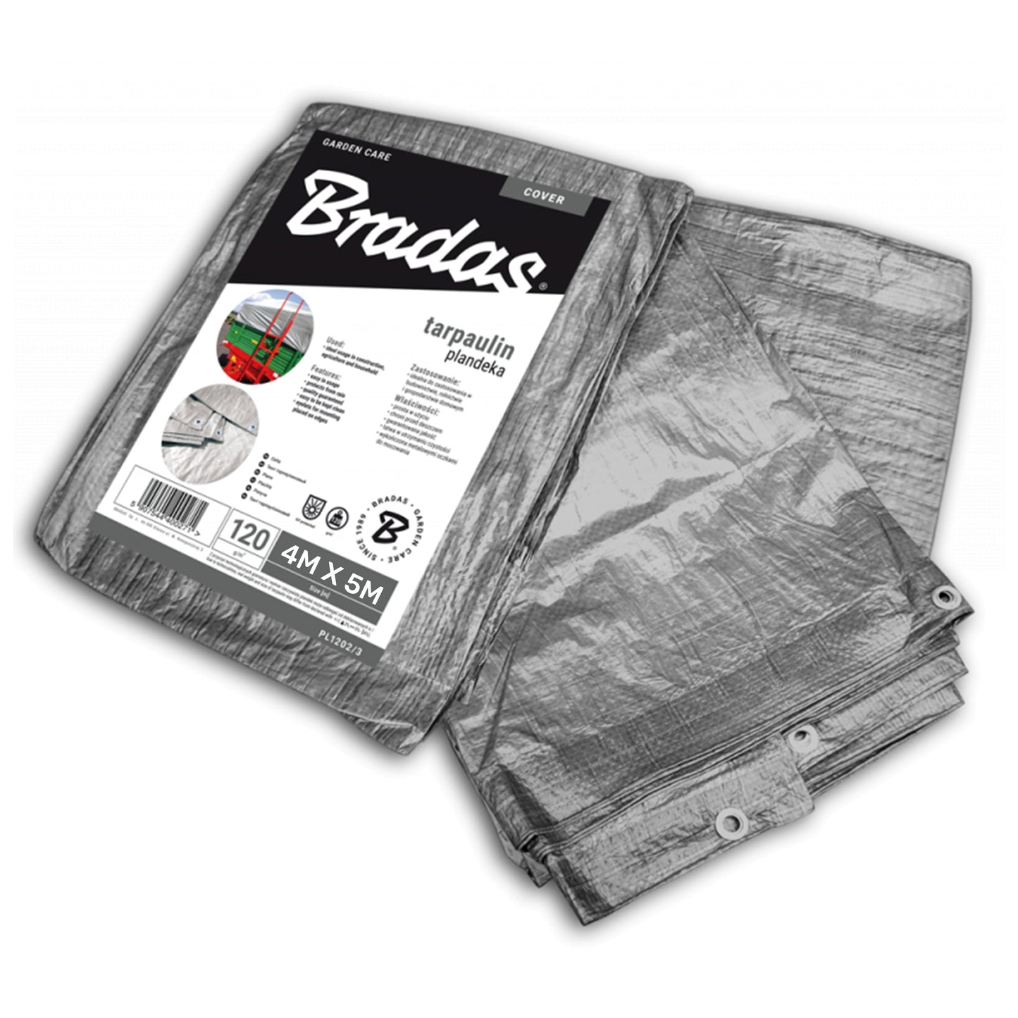 Heavy-Duty Silver Tarpaulin M-Grade – 4m x 5m